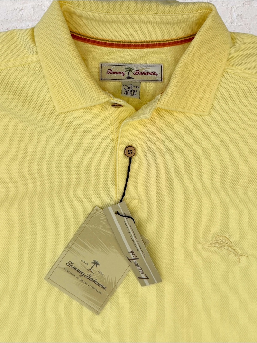 Tommy Bahama Marlin & Rossi Polo Men’s Medium Yellow NWT Performance T20442